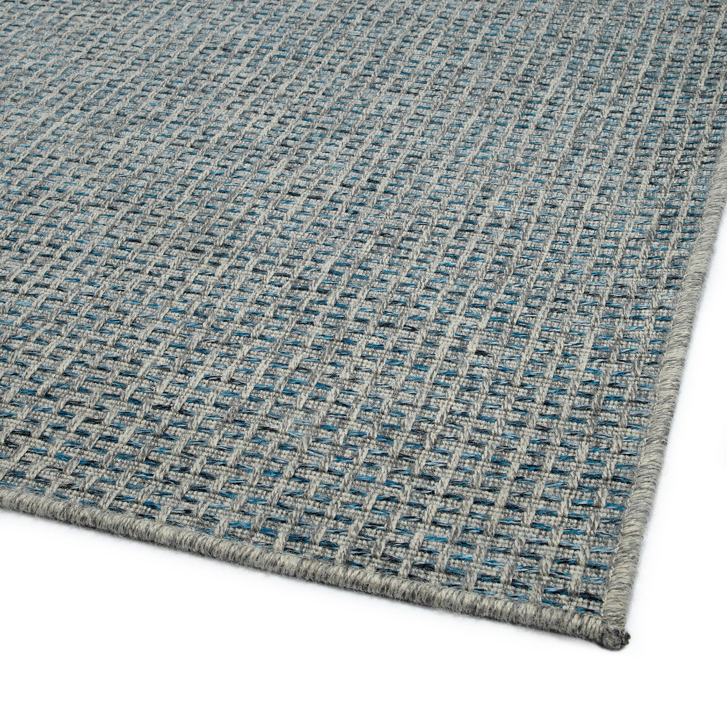 Rectangle Area Rug, 5 ft 3 in x 7 ft 6 in, Indoor/Outdoor, Textured, Polypropylene, Modern, Blue