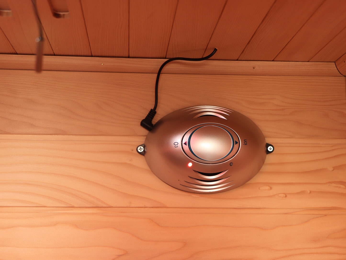 1-2 Person Far Infrared Home Sauna with Low EMF, LED Control Panel, Tempered Glass Door Natural Wood