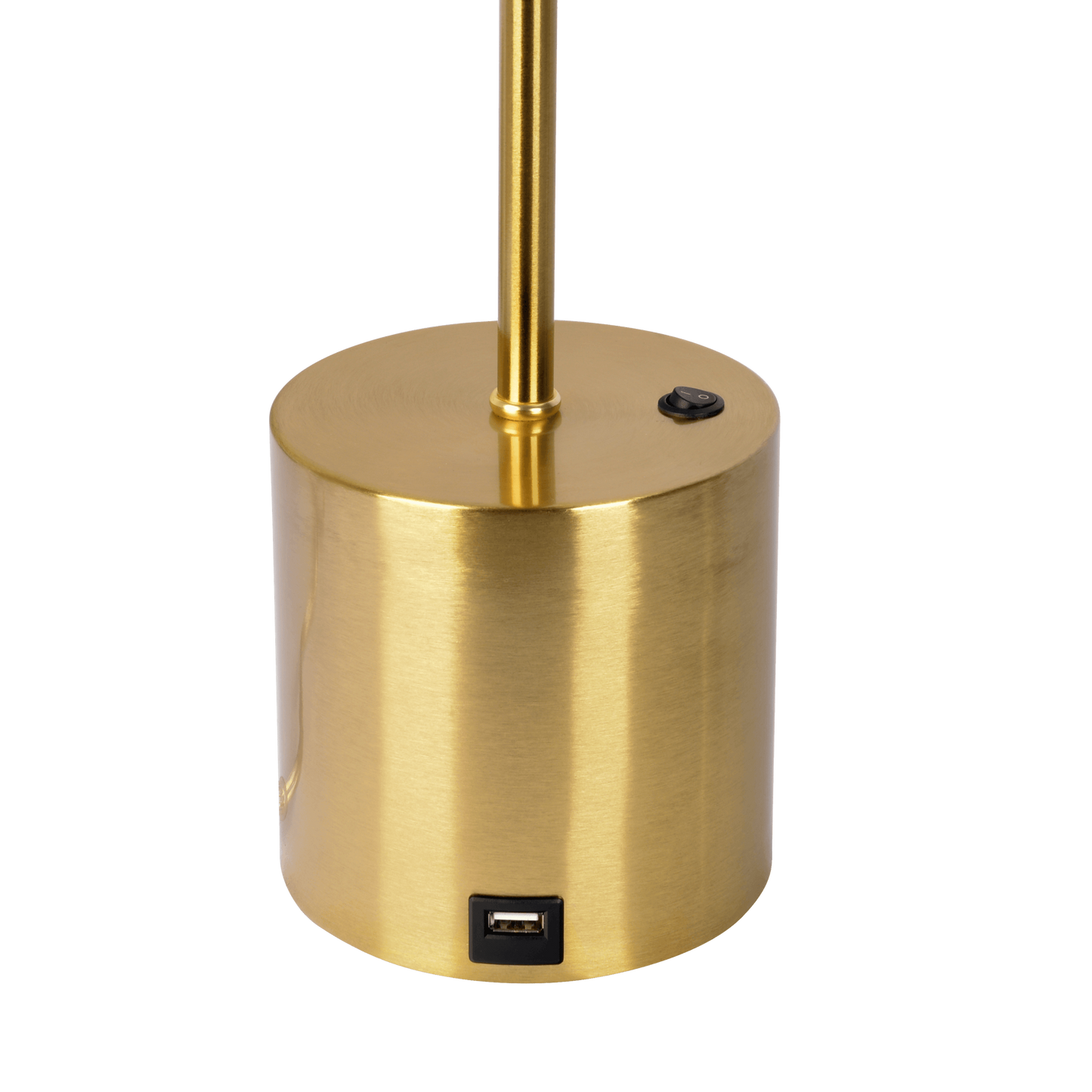 Ethereal Modern Small Brass Table Lamp with White Glass Globe Shade, 22in Tall, Brass Finish