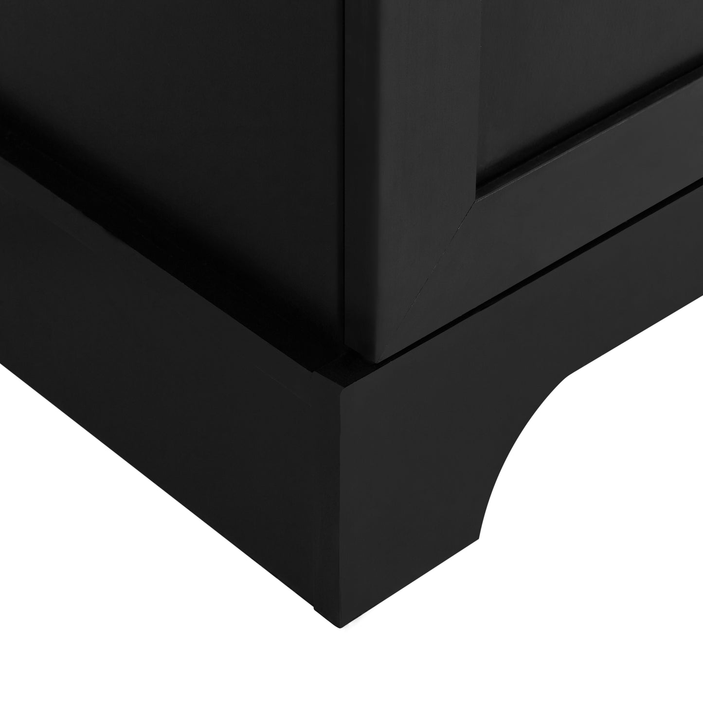 Elegant Black Storage Cabinet with Adjustable Shelves for Bathroom and Office