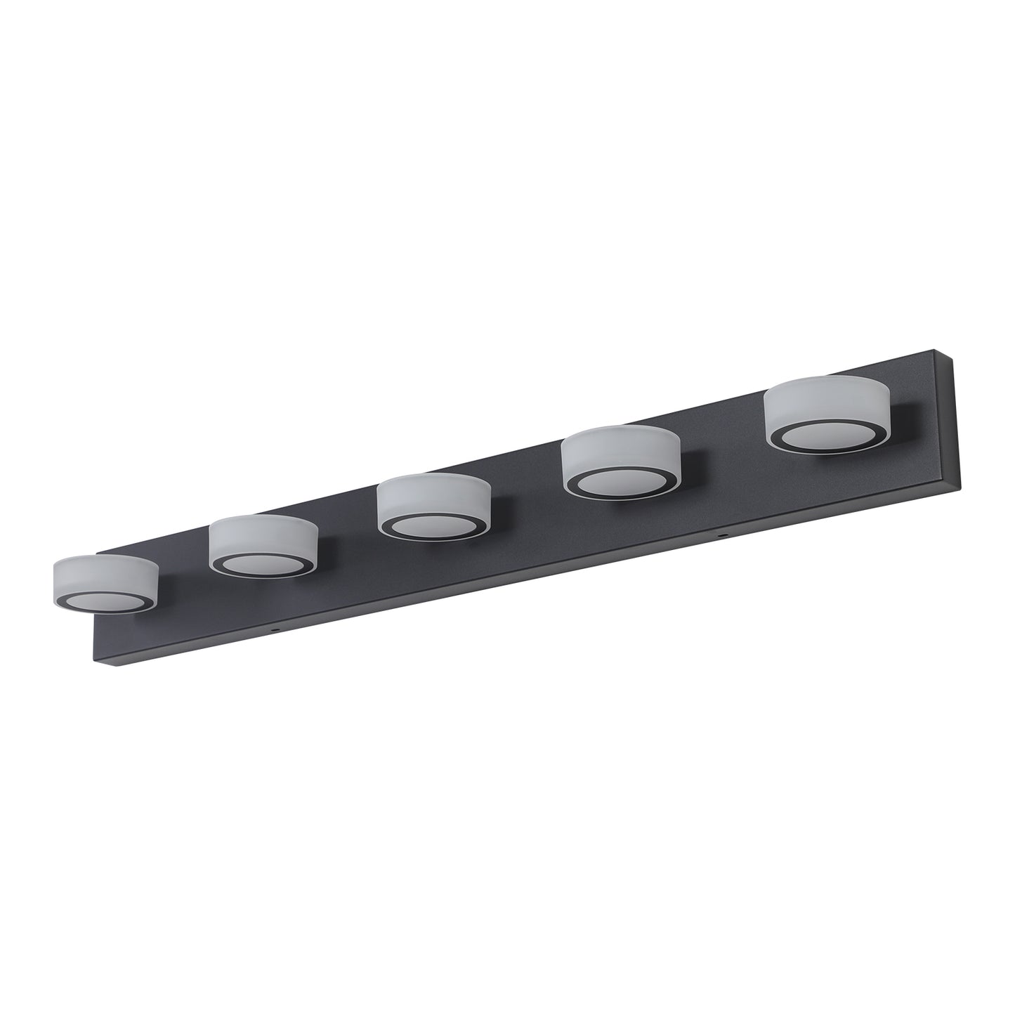 LED 5-Light Vanity Light Fixture for Over-Mirror Bath Wall, 37in Long, Modern Iron & Acrylic Black
