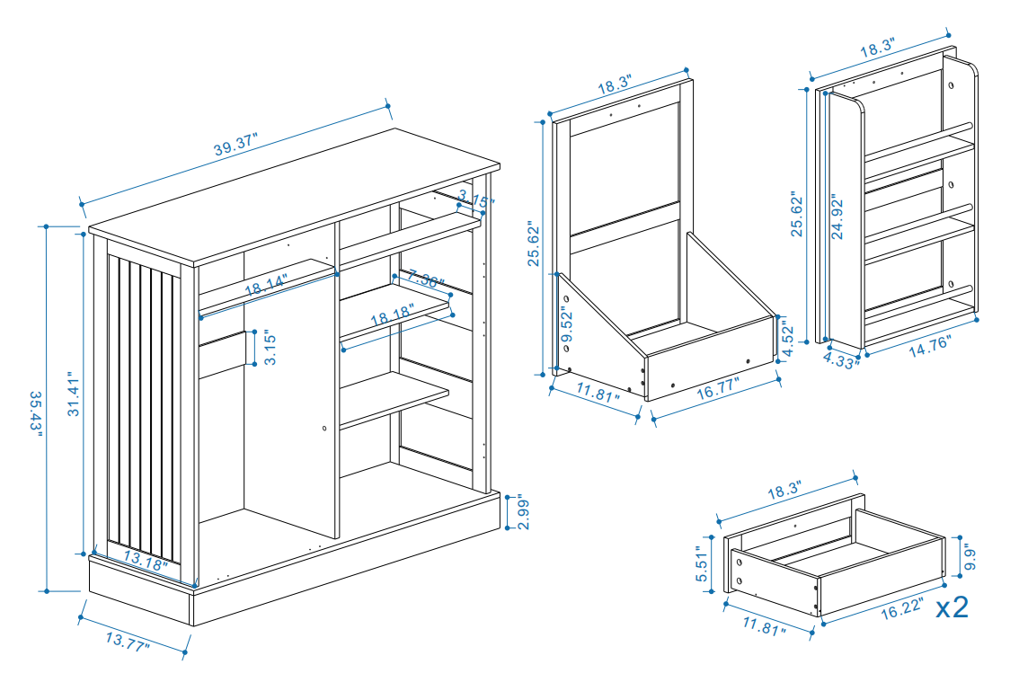 Modern White Kitchen Trash Storage Cabinet with Drawers and Tilt-Out Bin - Multifunctional Organizer for Home Use