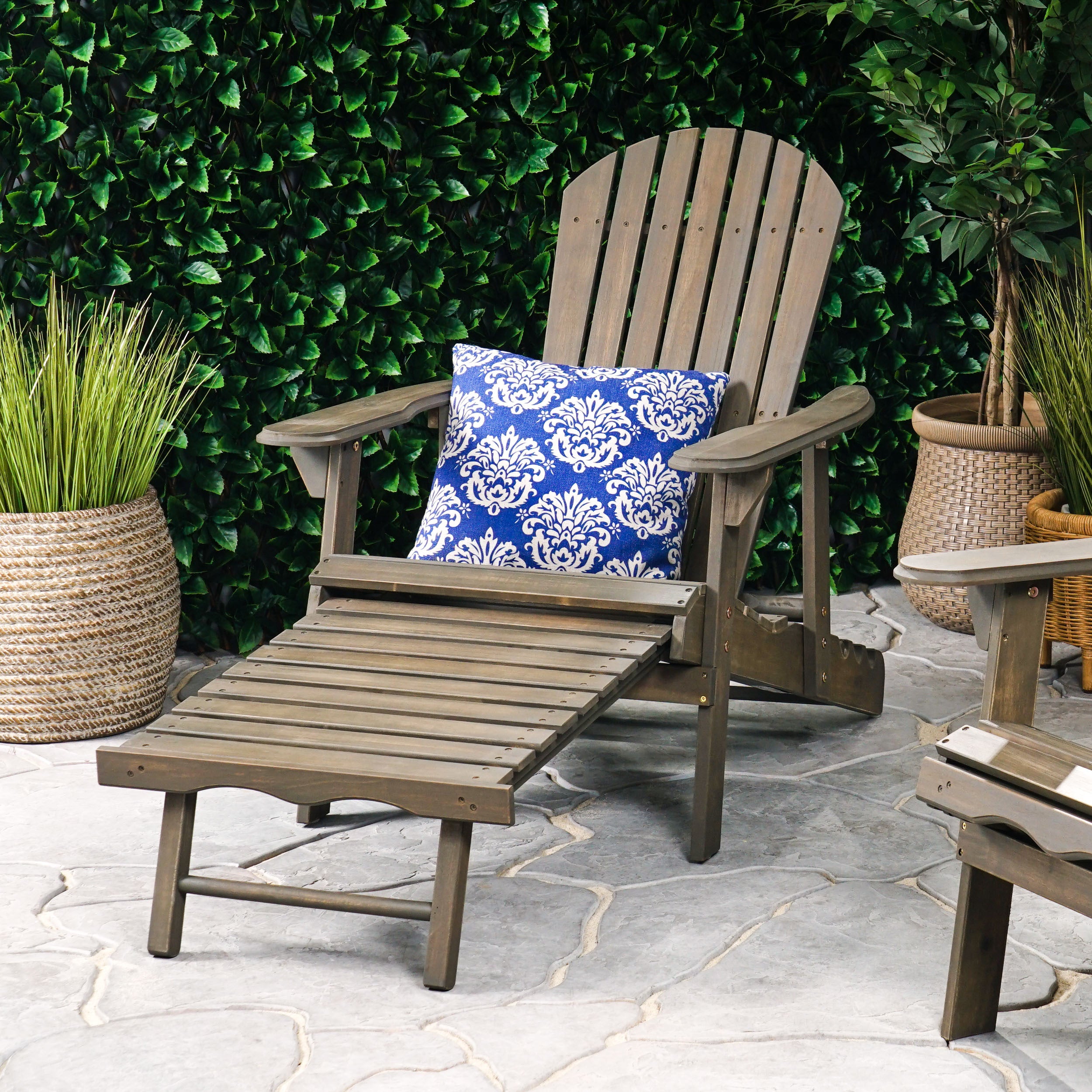 Acacia Wood Outdoor Adirondack Chair For Patio Or Porch 37 Inch Length ...