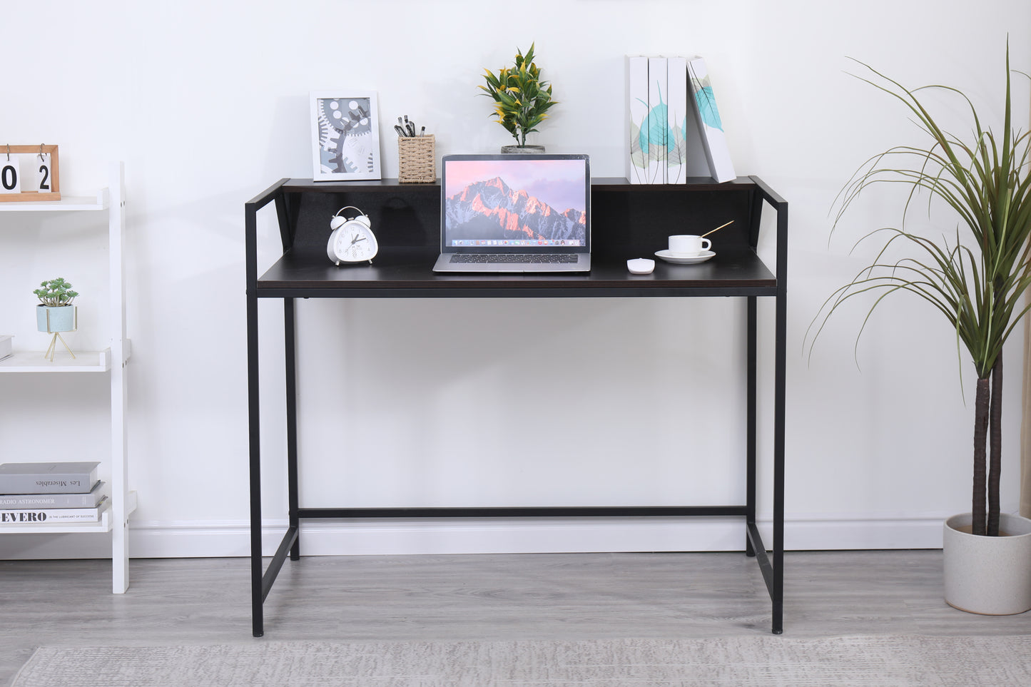 Narrow Black Console Table for Small Spaces – Modern Entryway, Sofa, and Hallway Table with Metal Frame for Living Room and Office