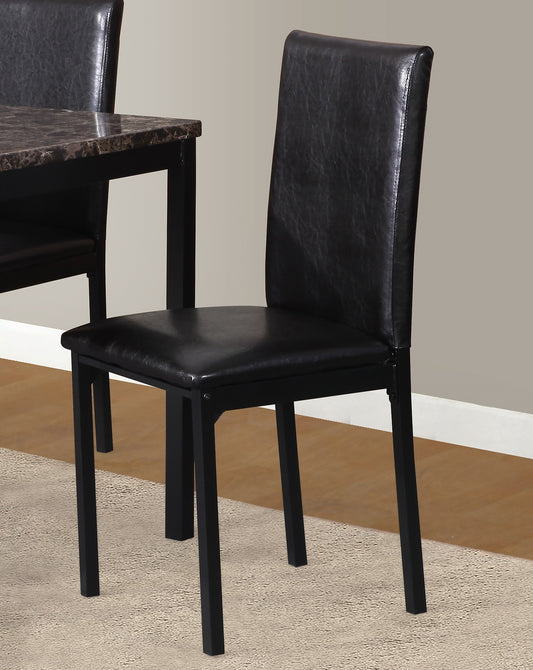 Set of 4 Faux Leather Dining Chairs with Metal Frame, 21.5x17.5x36, 200 lb Capacity, Some Assembly, Black
