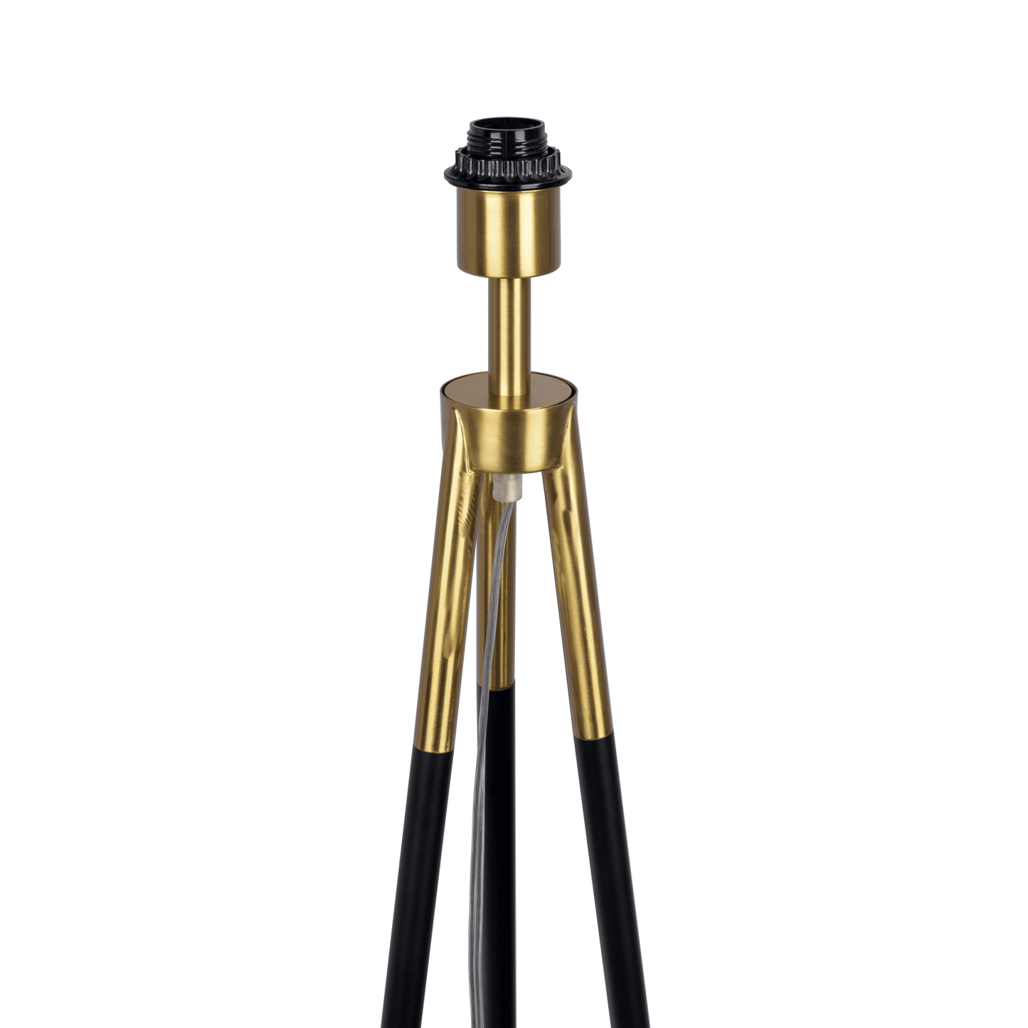 Floor Lamp with On/Off Switch, Triple-Leg Metal Frame, White Fabric Shade, Room Lighting Brassed Gold