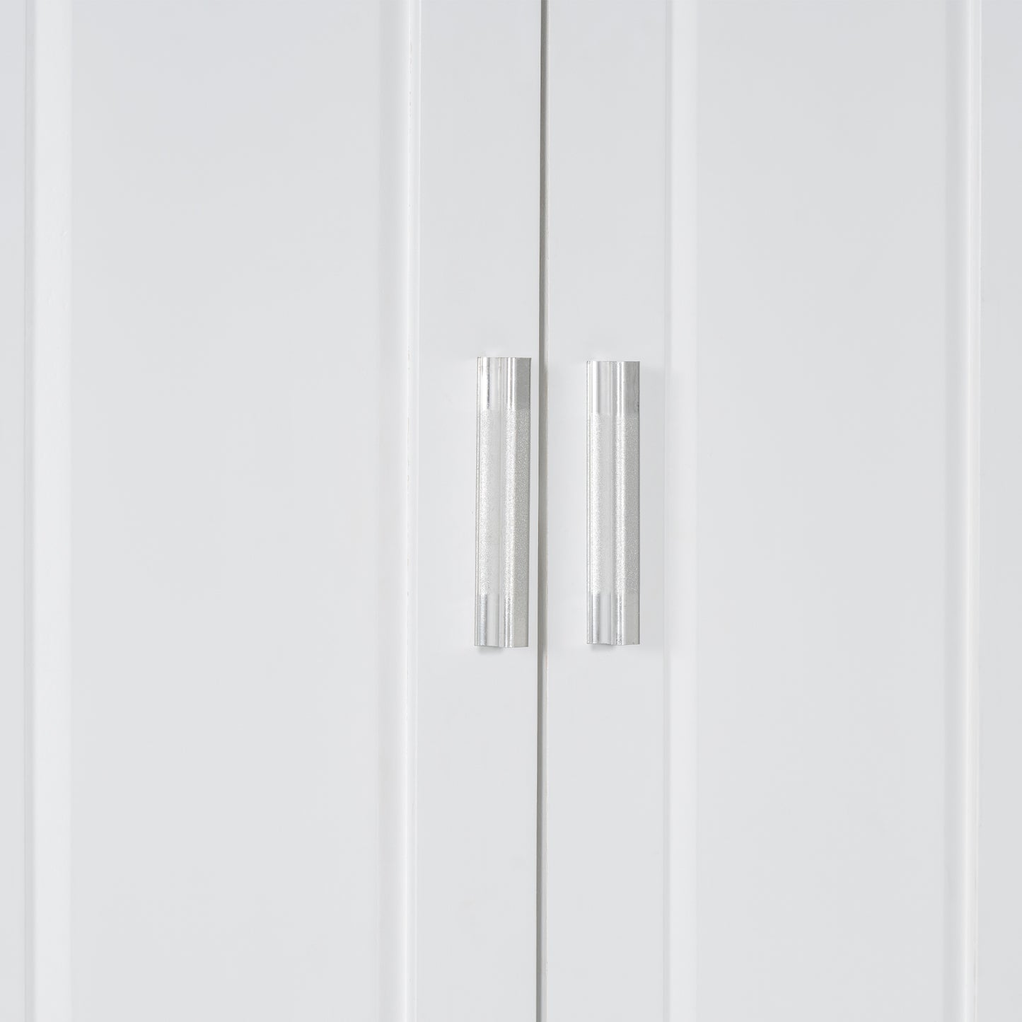 White Tall Storage Cabinet with Tilt-Out Laundry Hamper and Upper Shelves