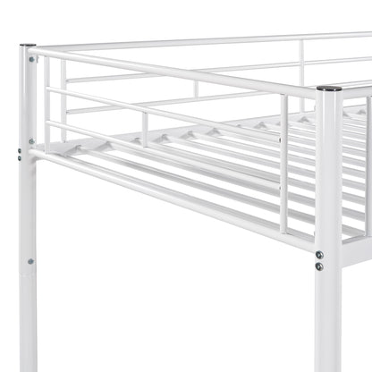 Stylish White Twin Over Twin Metal Bunk Bed for Space-Saving Solutions