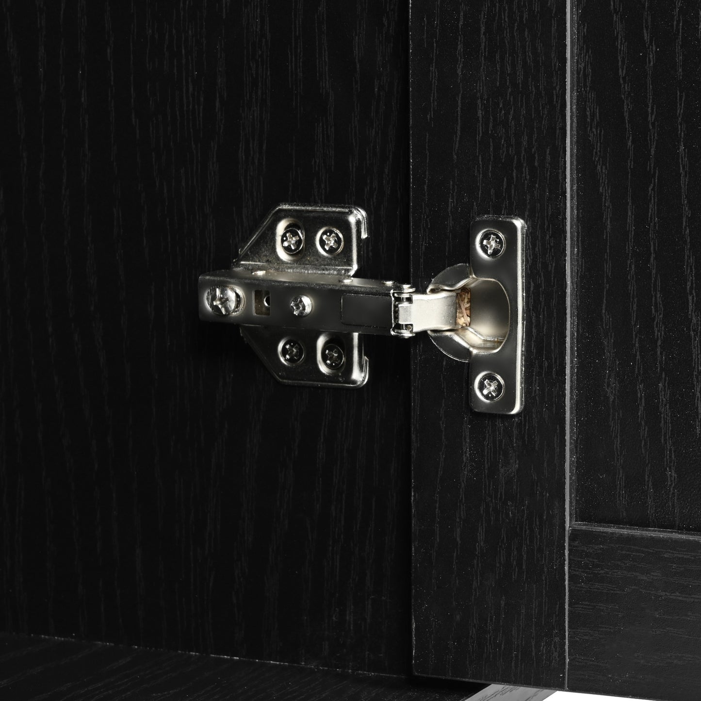 Rolling Farmhouse Kitchen Island with Power Outlet, Drop Leaf Design, Ample Storage, and Spice Rack - Black