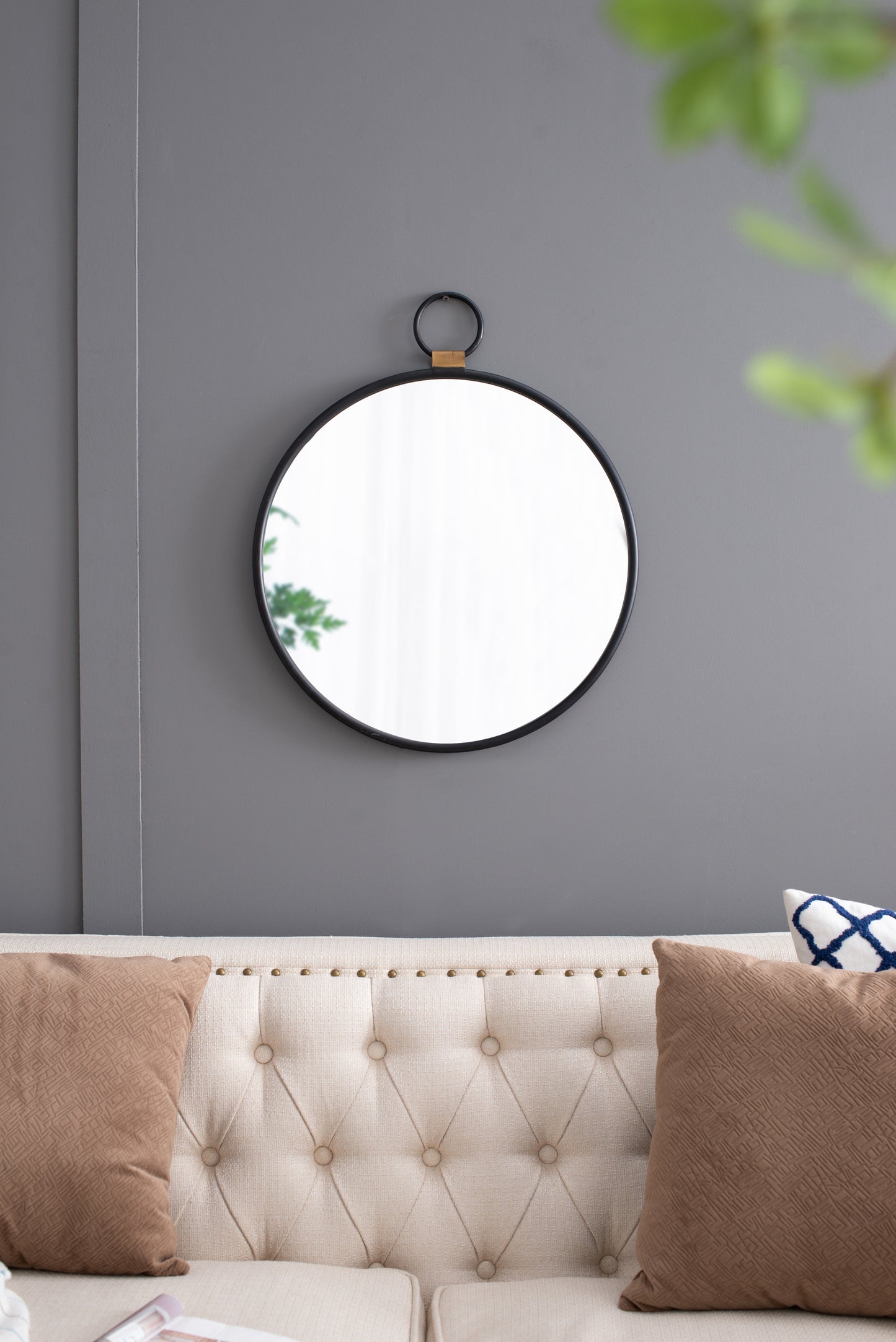 Contemporary Black Framed 24" x 27" Wall Mirror - Minimalist Accent for Any Room