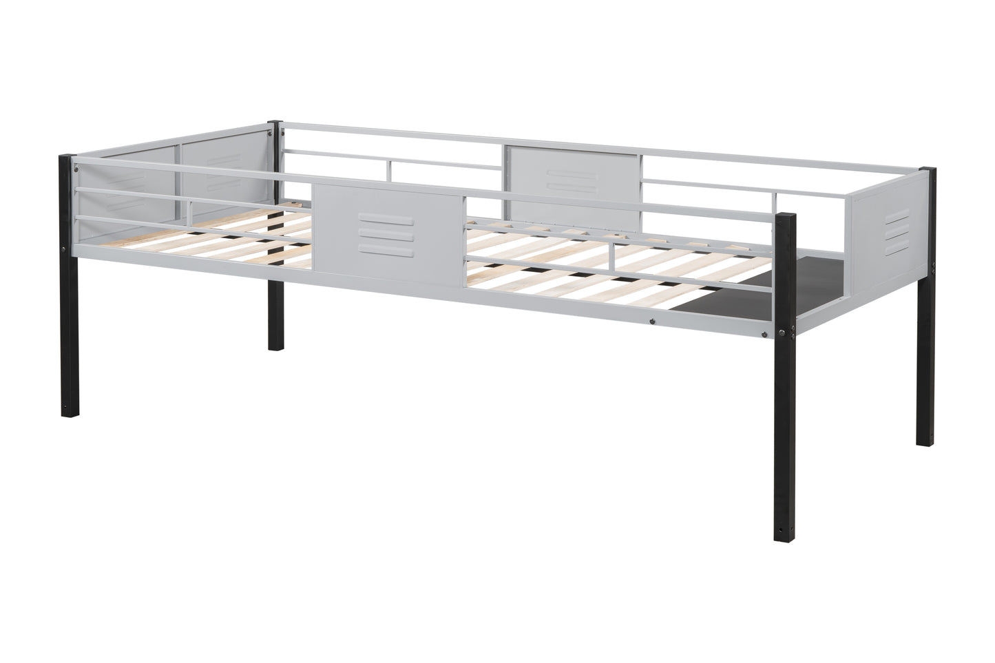 Space-Saving Triple Bunk Bed with Safety Guardrails and Versatile Design