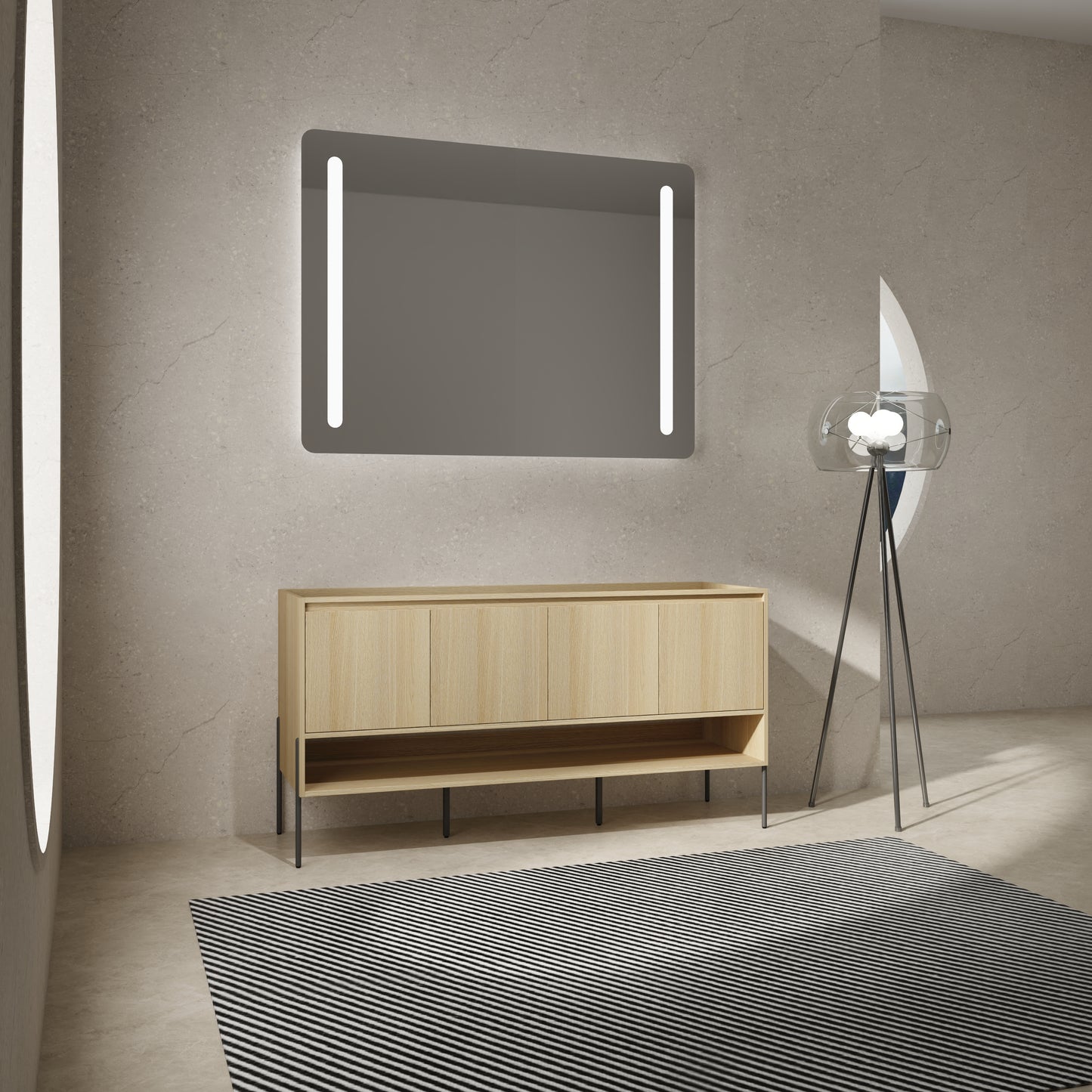 60-Inch Modern Freestanding Bathroom Vanity with 4 Soft-Close Doors - Sink Not Included