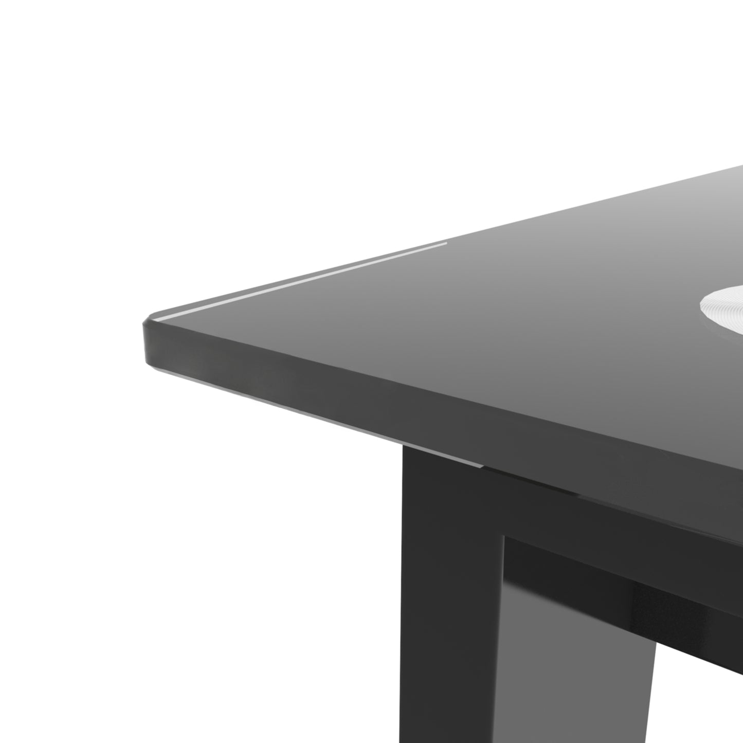 Tempered Glass Dining Table With Durable Metal Legs Black