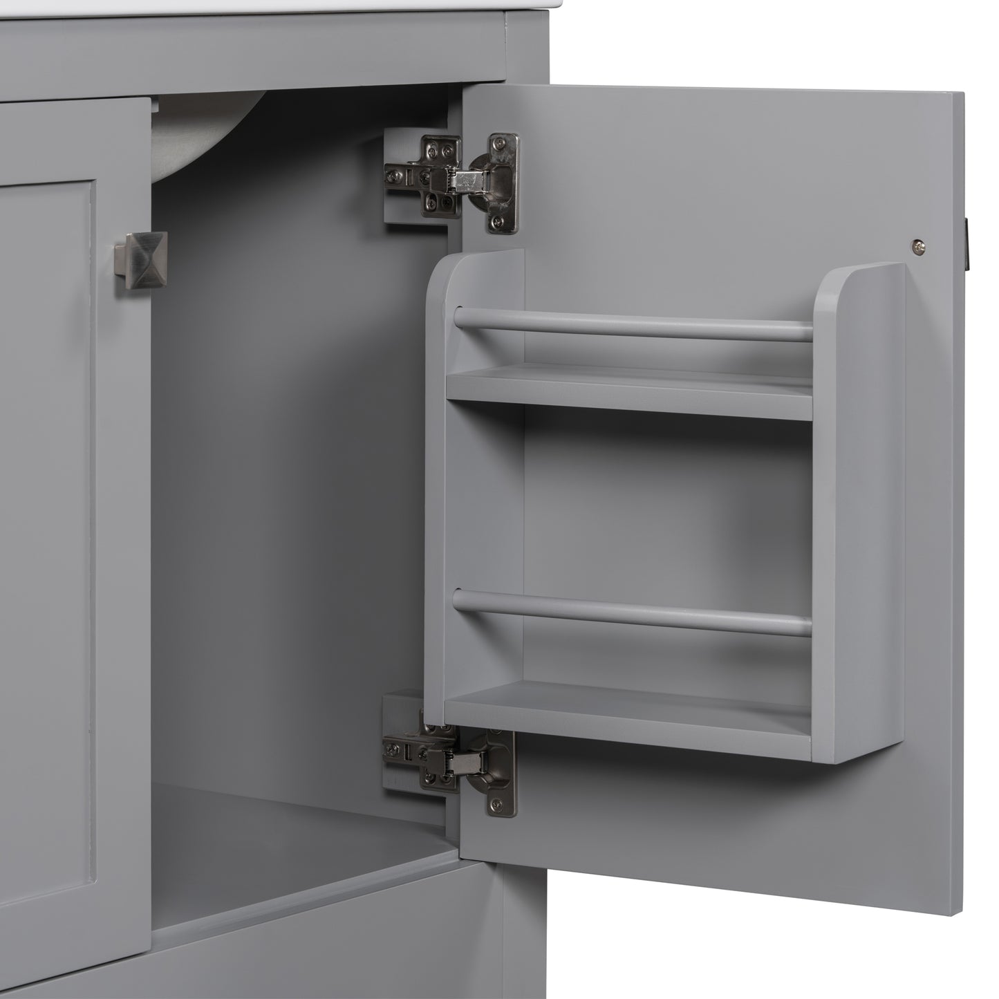 30-Inch Modern Gray Bathroom Vanity with Undermount Sink, Elegant Storage Cabinet Featuring Soft-Close Doors and Multifunctional Design