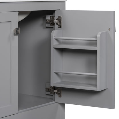 30-Inch Modern Gray Bathroom Vanity with Undermount Sink, Elegant Storage Cabinet Featuring Soft-Close Doors and Multifunctional Design