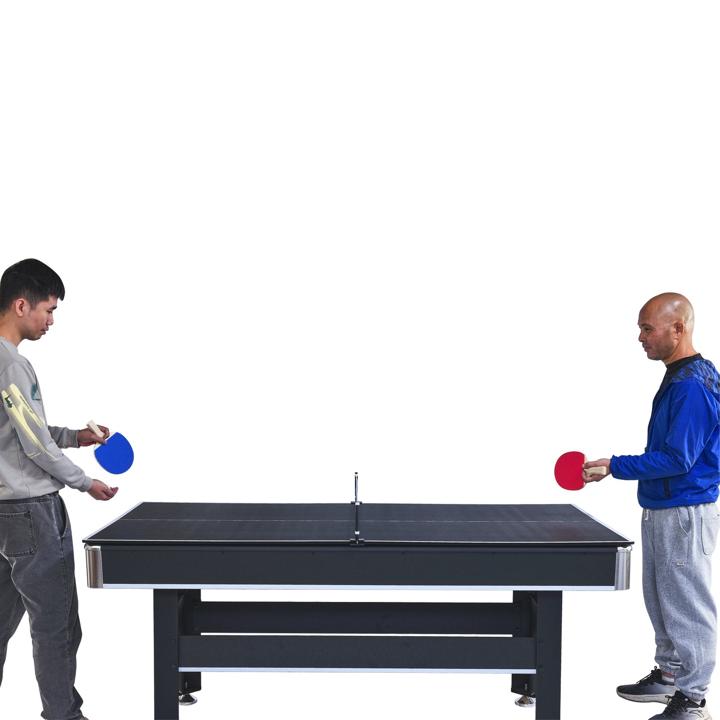 6-Foot Pool Table with Table Tennis Top, Space-Saving 2-in-1 Billiards Table, 72x38x31 in, Engineered Wood, Black