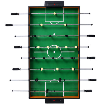 5-in-1 Game Table: Billiards, Ping Pong, Foosball, Basketball, Push Hockey; 43x24x32 in MDF+Steel Brown/Red