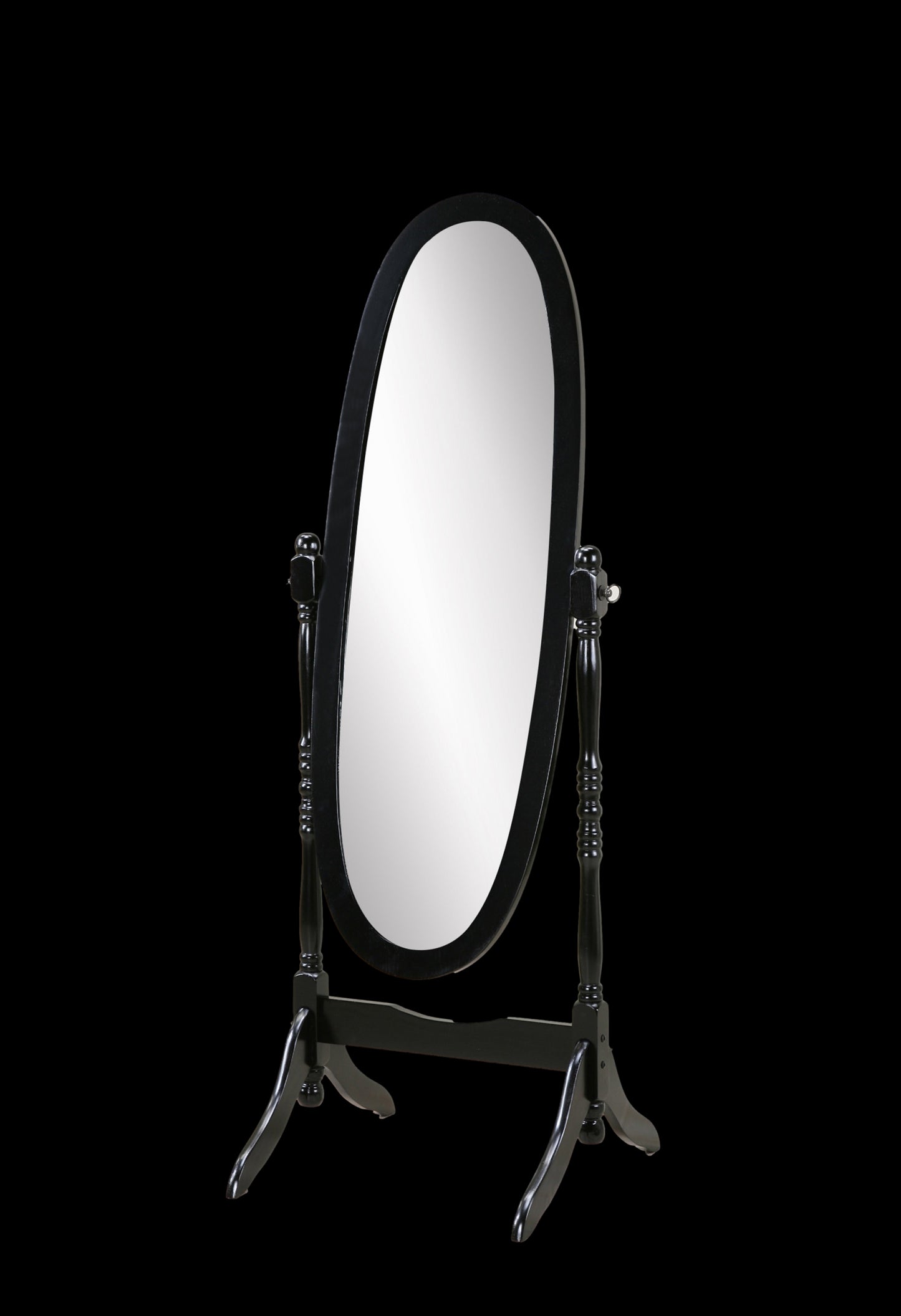 Elegant Black Queen Anna Cheval Mirror with Wood Frame for Traditional Décor