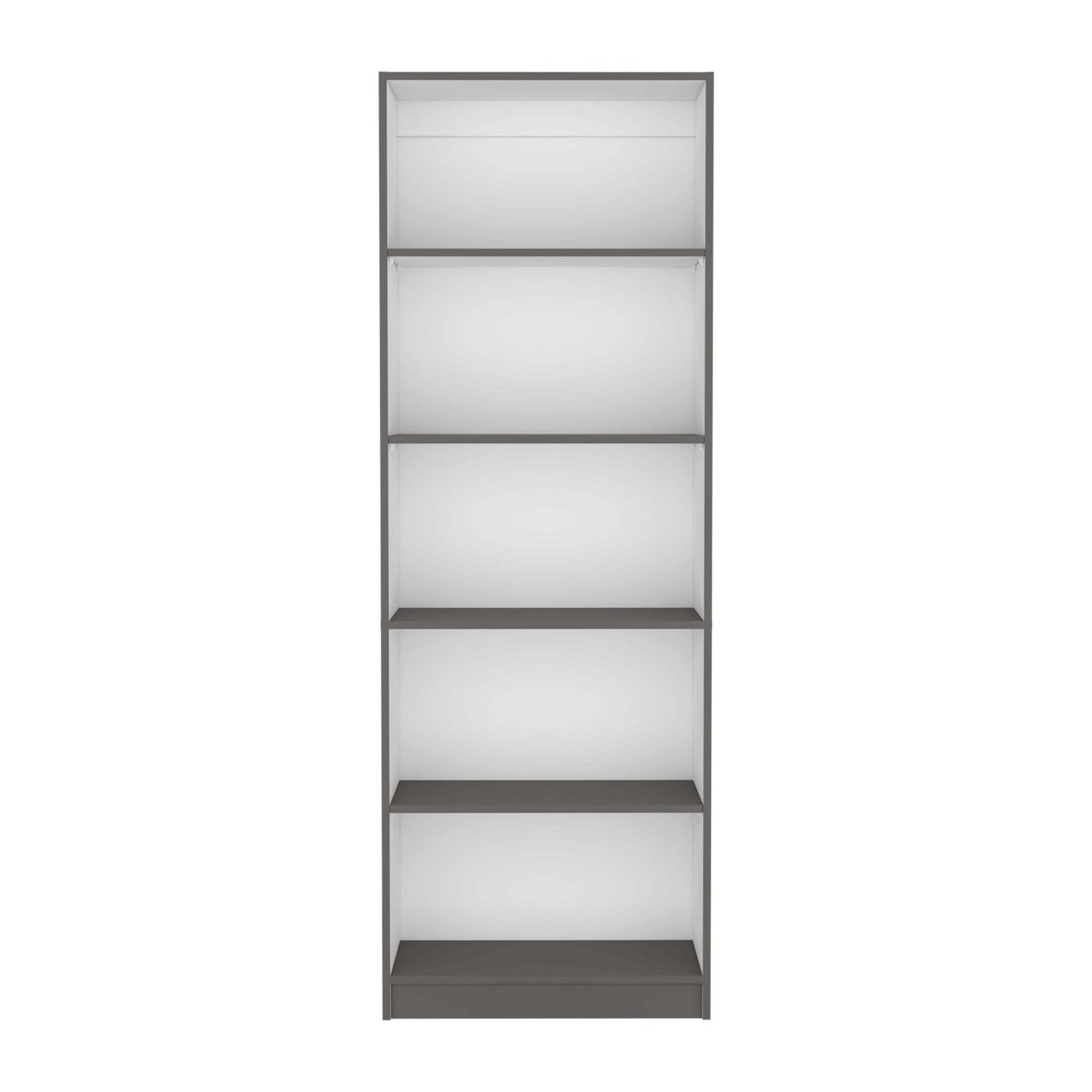 Modern Multi-Tiered Bookcase with 4 Shelves - Matt Gray/White Finish - Ideal for Home and Office Storage