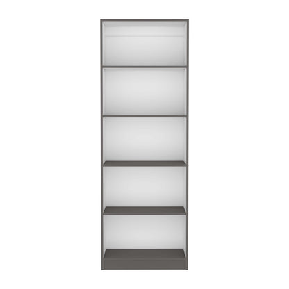 Modern Multi-Tiered Bookcase with 4 Shelves - Matt Gray/White Finish - Ideal for Home and Office Storage
