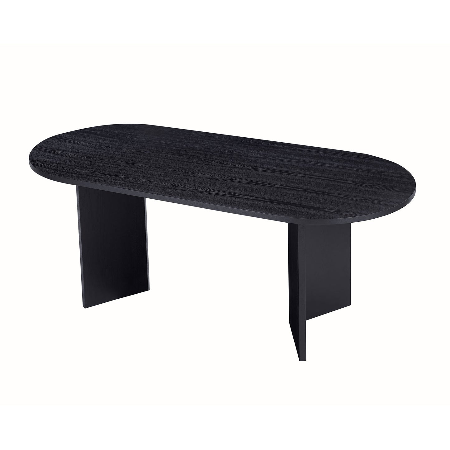 Wood Dining Table For Small Spaces MDF Top Modern Kitchen Black