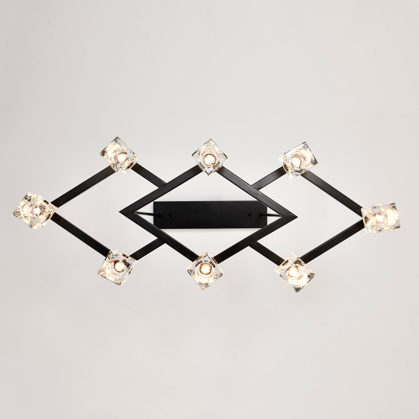 8-Light Metal Chandelier for Dining Room & Kitchen Island, Ceiling Pendant G9 Bulbs Included Matte Black