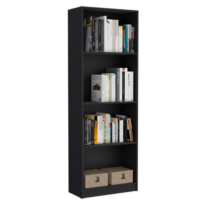 Modern 2-Piece Black Bookcase Set with 9 Shelves for Living Room and Office Storage