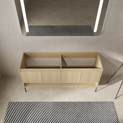 60-Inch Modern Freestanding Bathroom Vanity with 4 Soft-Close Doors - Sink Not Included