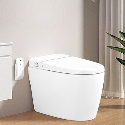 Advanced Smart Toilet Bidet System with Foot Sensor Opening, Remote Control, and Self-Cleaning Heated Seat