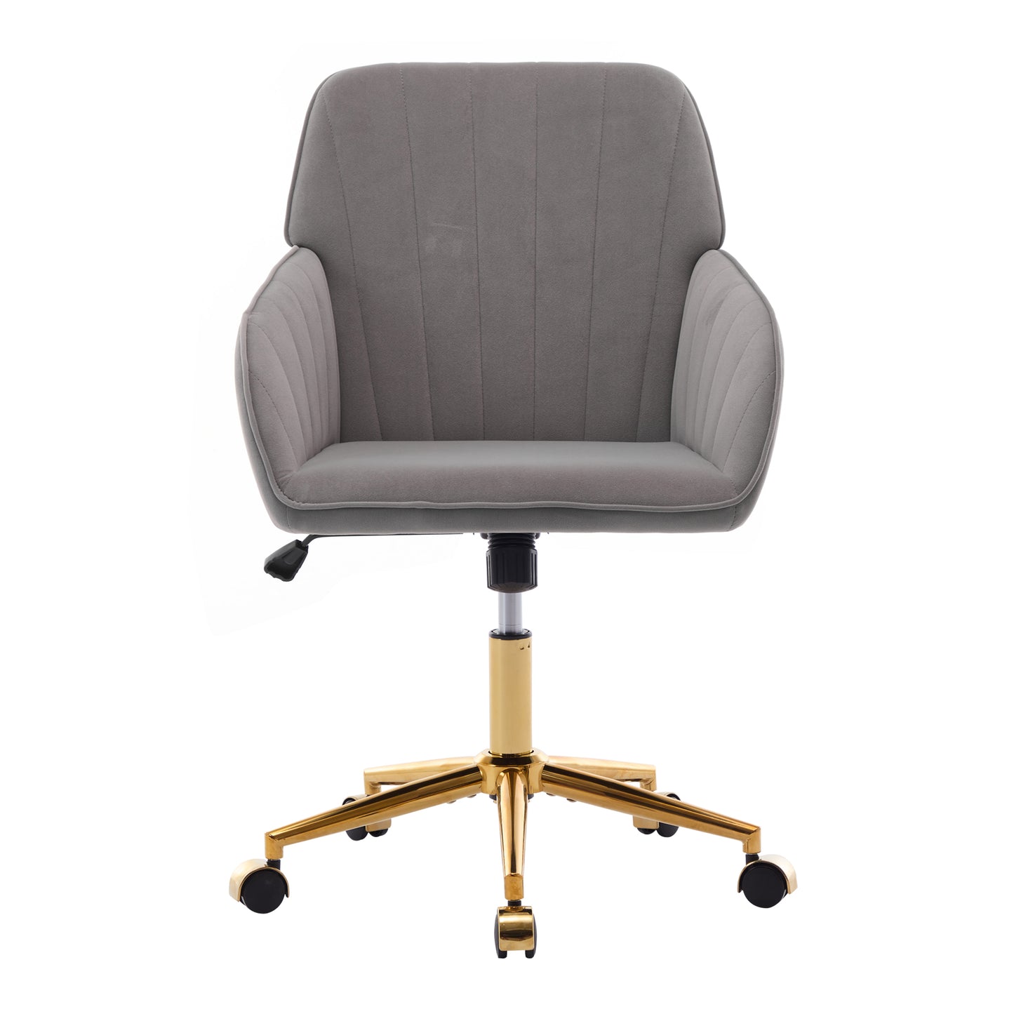 Elegant Ergonomic Swivel Office Chair with Golden Base and Memory Foam Cushion for Ultimate Comfort