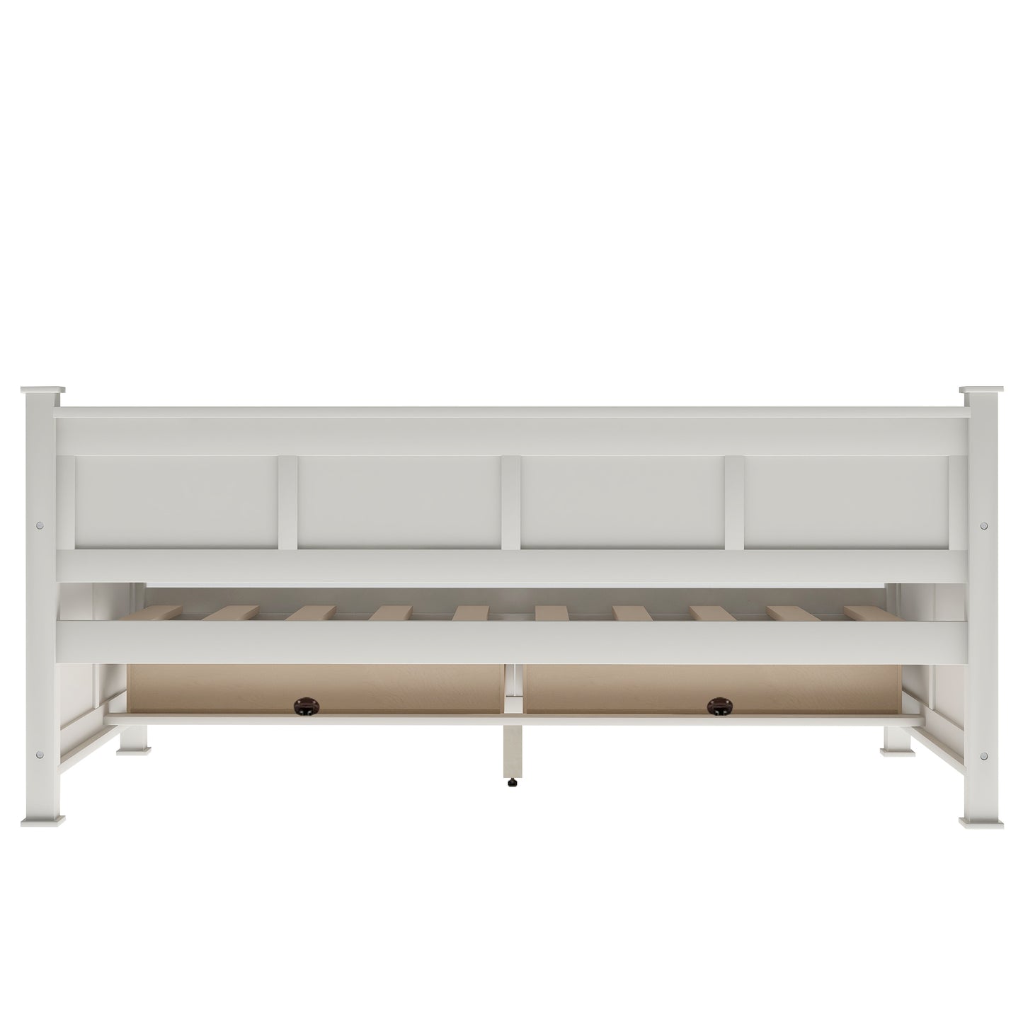 Cream White Twin Size Wooden Daybed with Rustic and Modern Touches