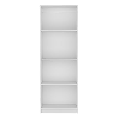 Benzoni White Office Bookcase with Four-Tier Shelving