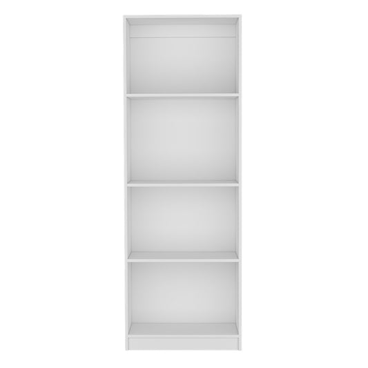 Benzoni White Office Bookcase with Four-Tier Shelving