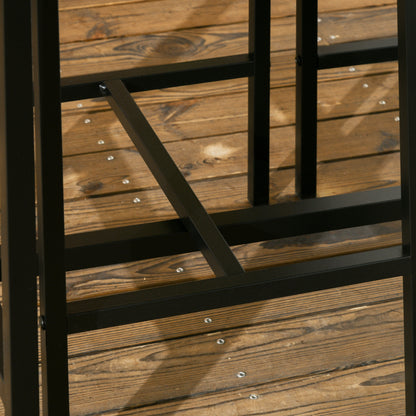 3-Piece Counter-Height Bar Table and Stools Set, Industrial MDF Dining, Kitchen Nook Gray