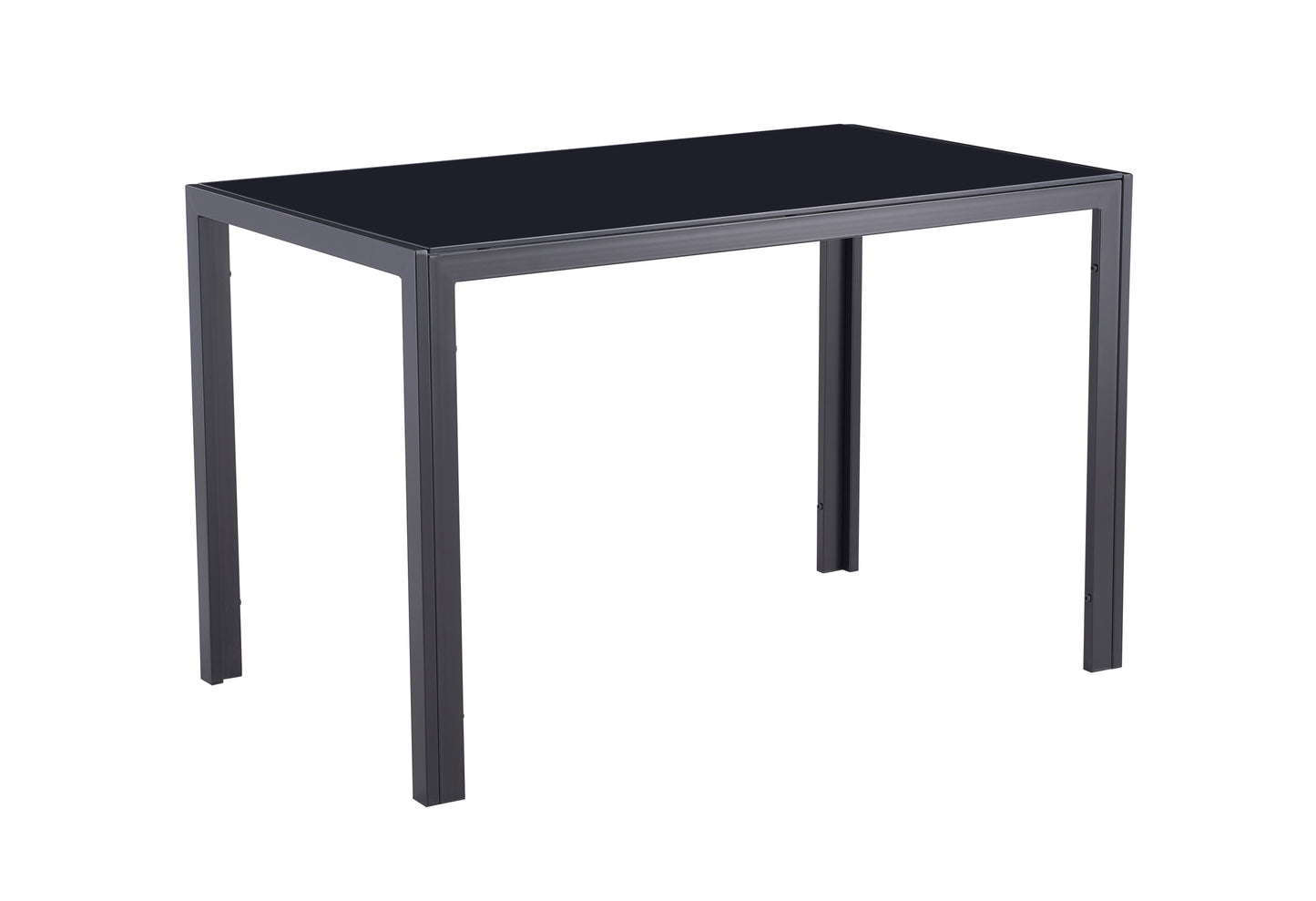Glass Top Dining Table With Tempered Glass Surface Black