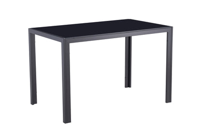 Glass Top Dining Table With Tempered Glass Surface Black