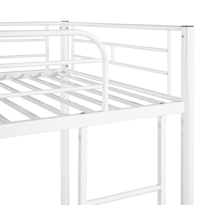 Stylish White Twin Over Twin Metal Bunk Bed for Space-Saving Solutions