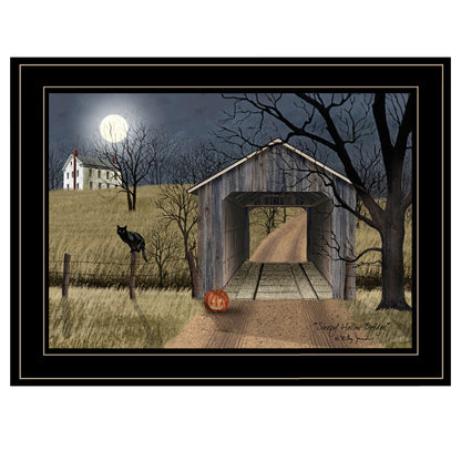 Sleepy Hollow Bridge Framed Wall Art Print for Living Room Decor, 19 x 15 in, 1 in Deep Frame, Multicolor