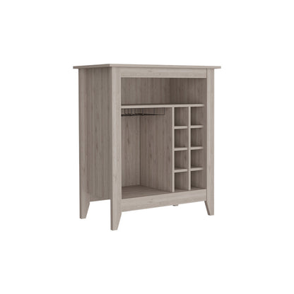 Wine Storage Cabinet With Open Shelf And Cubbies Light Gray