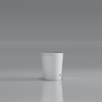 Intelligent Bidet Toilet with Automatic Seat, Foot Sensor Control, LED Display, Night Light, Warm Water & Dryer - Modern Porcelain Design in White