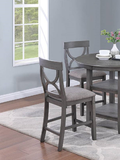 Counter Height Dining Table Set With Storage 4 Chairs Gray