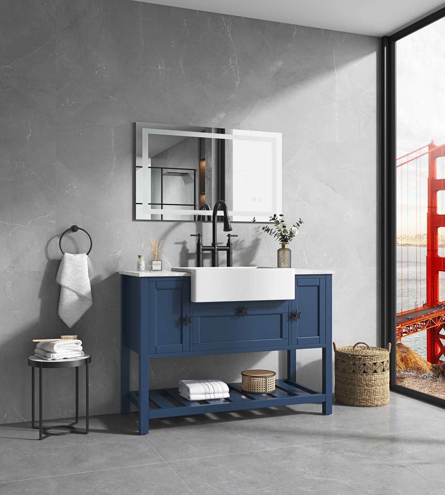 Dimmable LED Vanity Mirror with Anti-Fog, Backlight, and Memory Function - 40"x24" Multi-Color Bathroom Wall Mirror