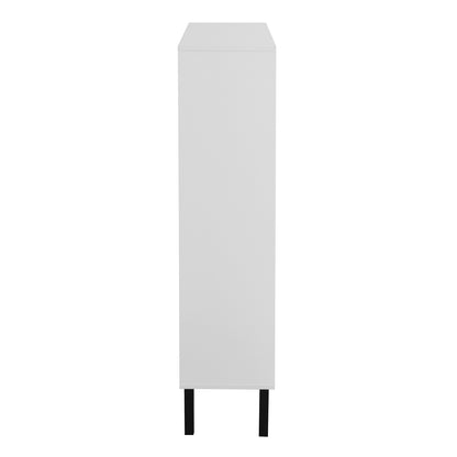 Modern Freestanding Shoe Storage Cabinet with Adjustable Flip Drawers and Metal Legs for Entryway Organization