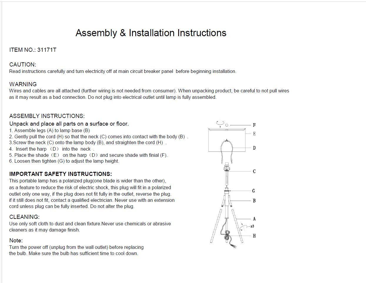 32-37 Inch Adjustable Tripod Table Lamp with LED, Fabric Shade, Pull-Chain, Modern Home Lighting Soft White