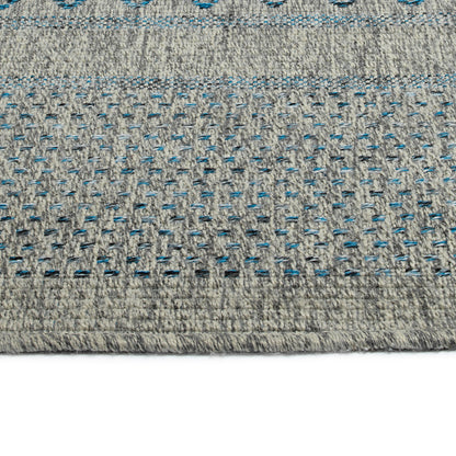 Rectangular Area Rug 5'3" x 7'6", High-Low Cut & Loop, Modern, Indoor/Outdoor, Polypropylene, Multi