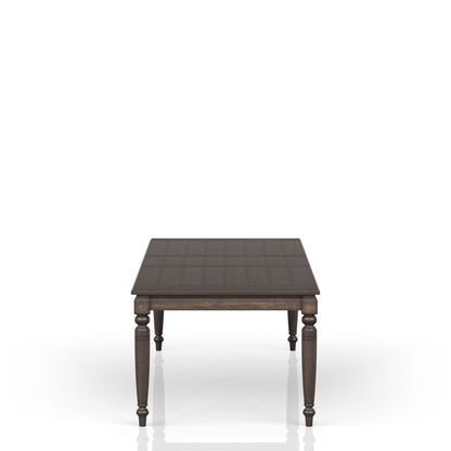 Expandable Dining Table 88 Inch Solid Wood MDF Deep Coffee