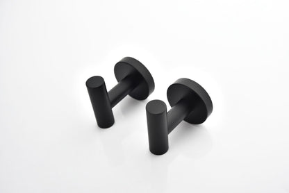 Bathroom Towel Hook Robe Hook Shower Kitchen Wall Hanging Hooks No Drill Wall Mount SUS 304 Stainless Steel Matt Black 6 Pack