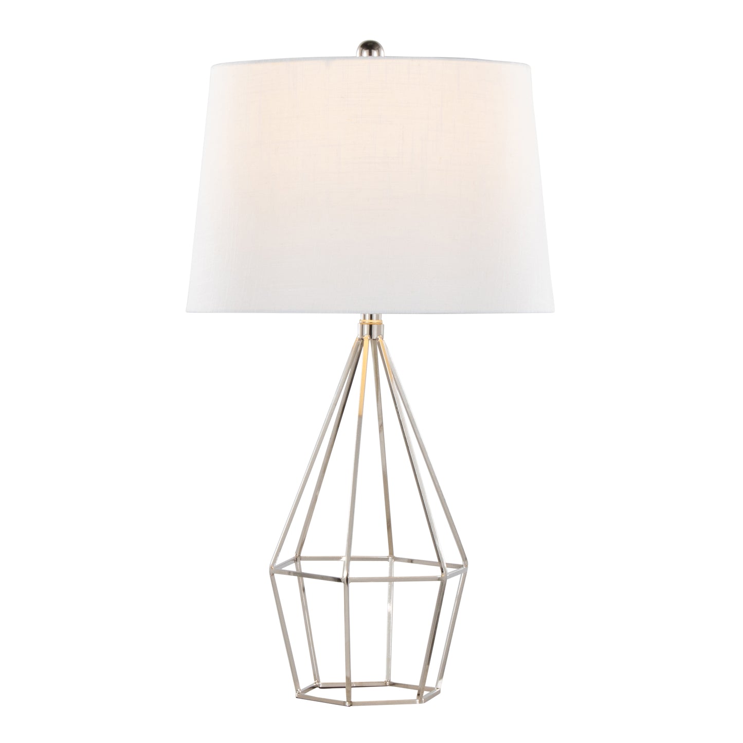 29-Inch Metal Table Lamp Set of 2 with Black Satin Shade, 3-Way Switch, Indoor Lighting Polished Nickel