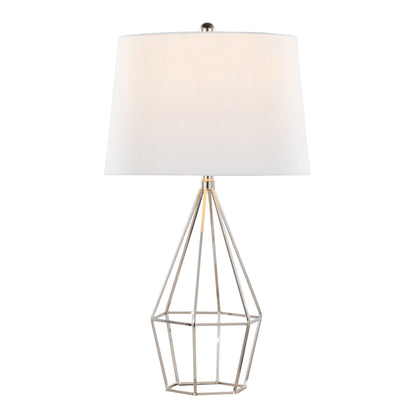29-Inch Metal Table Lamp Set of 2 with Black Satin Shade, 3-Way Switch, Indoor Lighting Polished Nickel