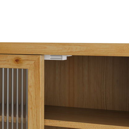 Vintage 24.8'' Wall-Mounted Double Door Cabinet with Three-Tier Storage and Towel Rack for Bathroom, Kitchen, and Dining Room - Natural Wood Finish